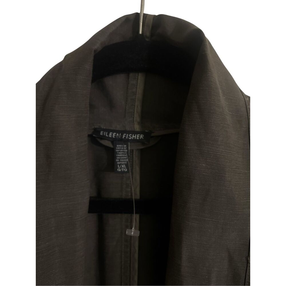 Eileen Fisher duster jacket darker green simple minimalist style sz L/XL - Picture 3 of 5